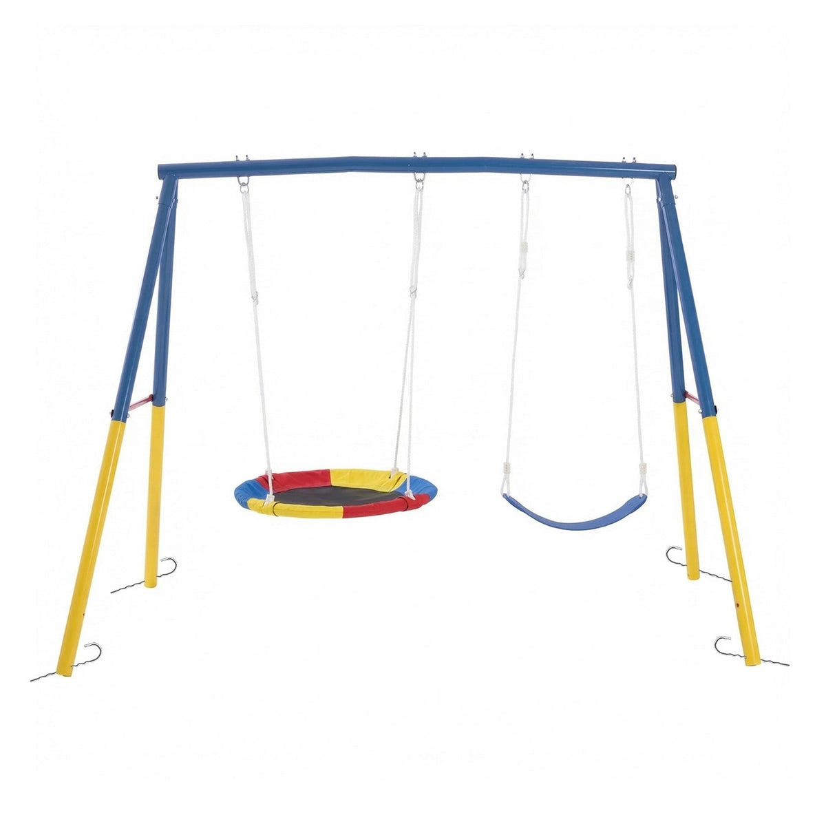 Outdoor Swing Set with Saucer & Belt Swings - 330lbs Capacity