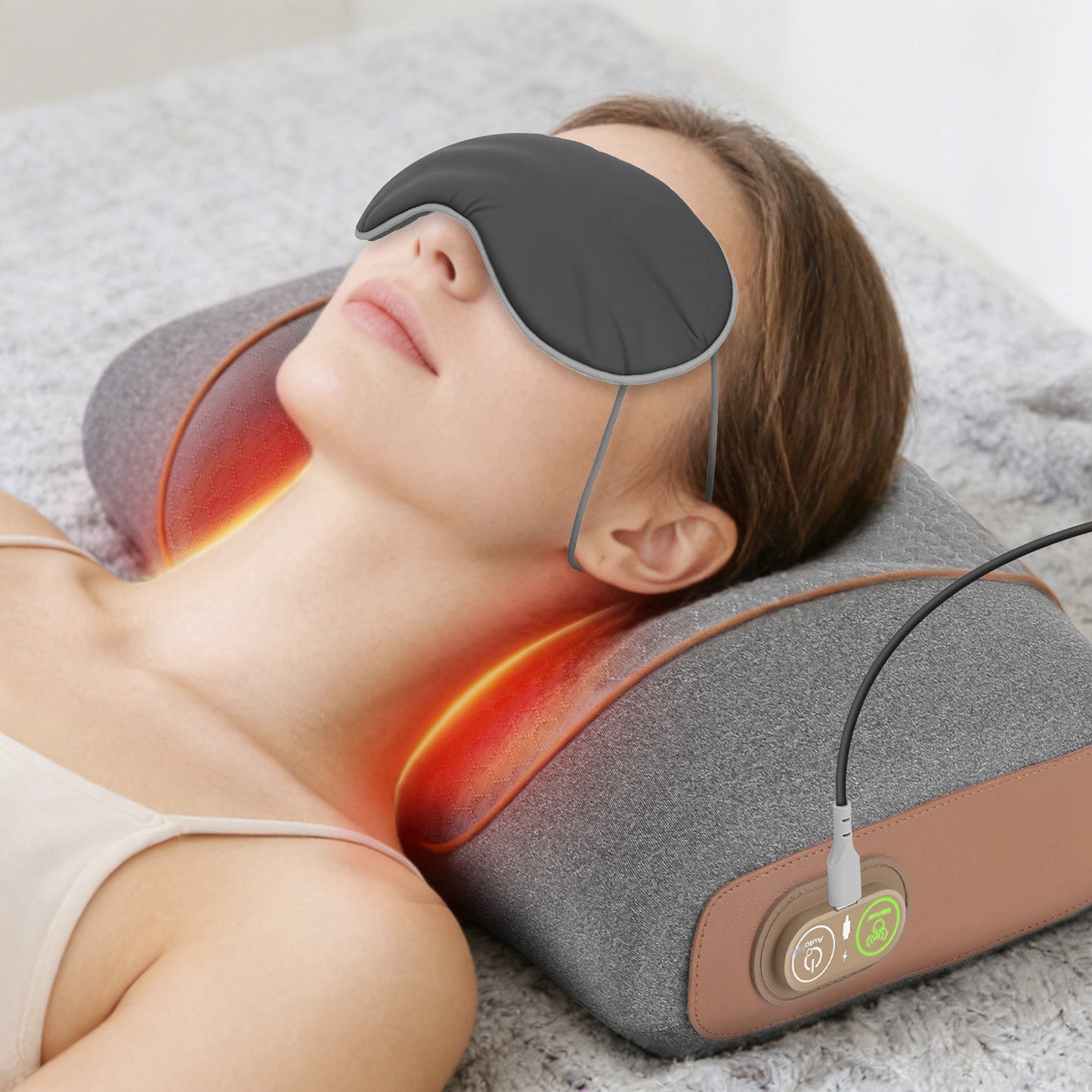 Neck Massager Pillow with Heat, Vibration & Air Compression
