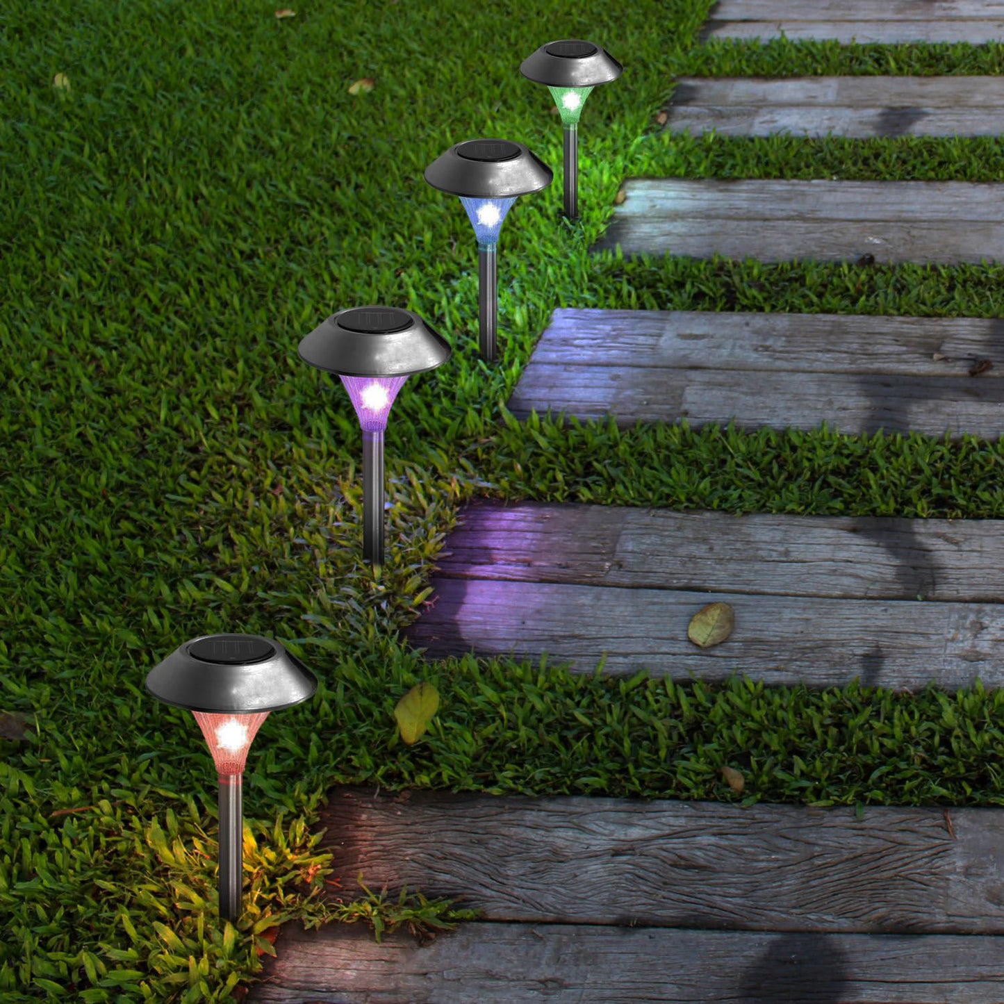 Solar Garden Lights Outdoor 12-Pack Color Changing Pathway