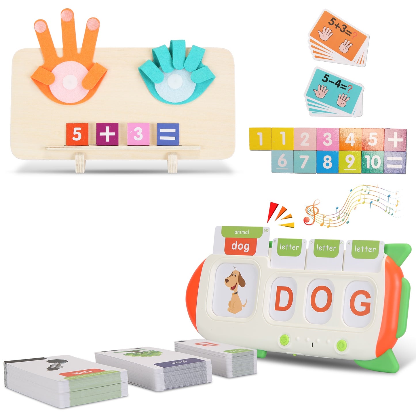 Talking Flash Cards & Math Board Set for Kids Ages 3+
