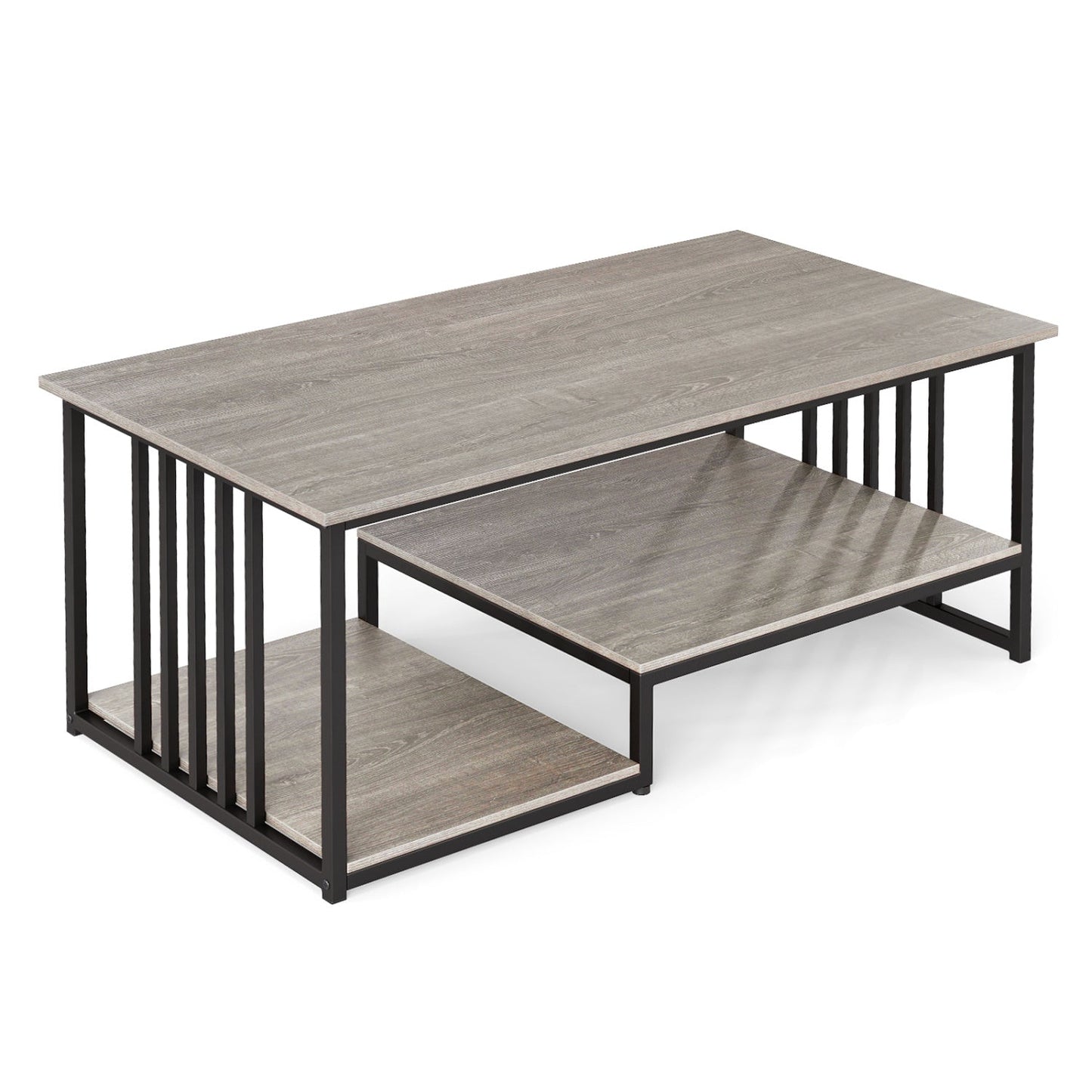 43.5" Coffee Table 2-Tier with Open Storage Shelf