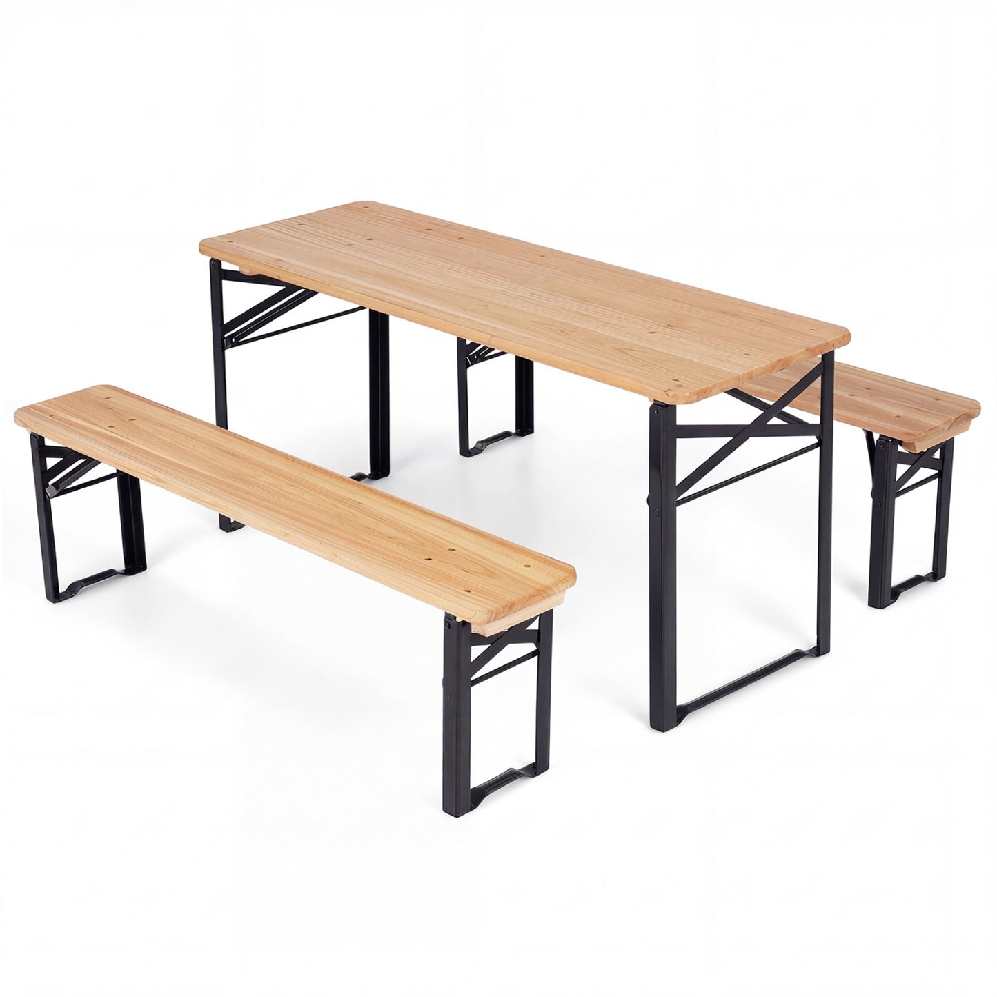 Kids Folding Picnic Table & Bench Set - 43.5 Inch Wood