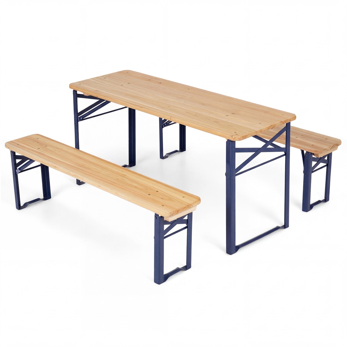 Kids Folding Picnic Table & Bench Set - 43.5 Inch Wood