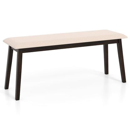 Upholstered Entryway Bench 43.5 Inch with Rubber Wood Frame