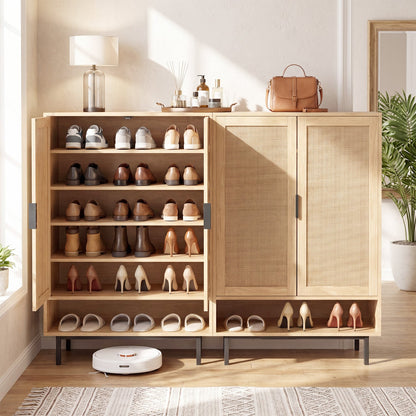 6-Tier Tall Shoe Cabinet with Double Doors - 43 Inch