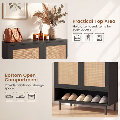 6-Tier Tall Shoe Cabinet with Double Doors - 43 Inch
