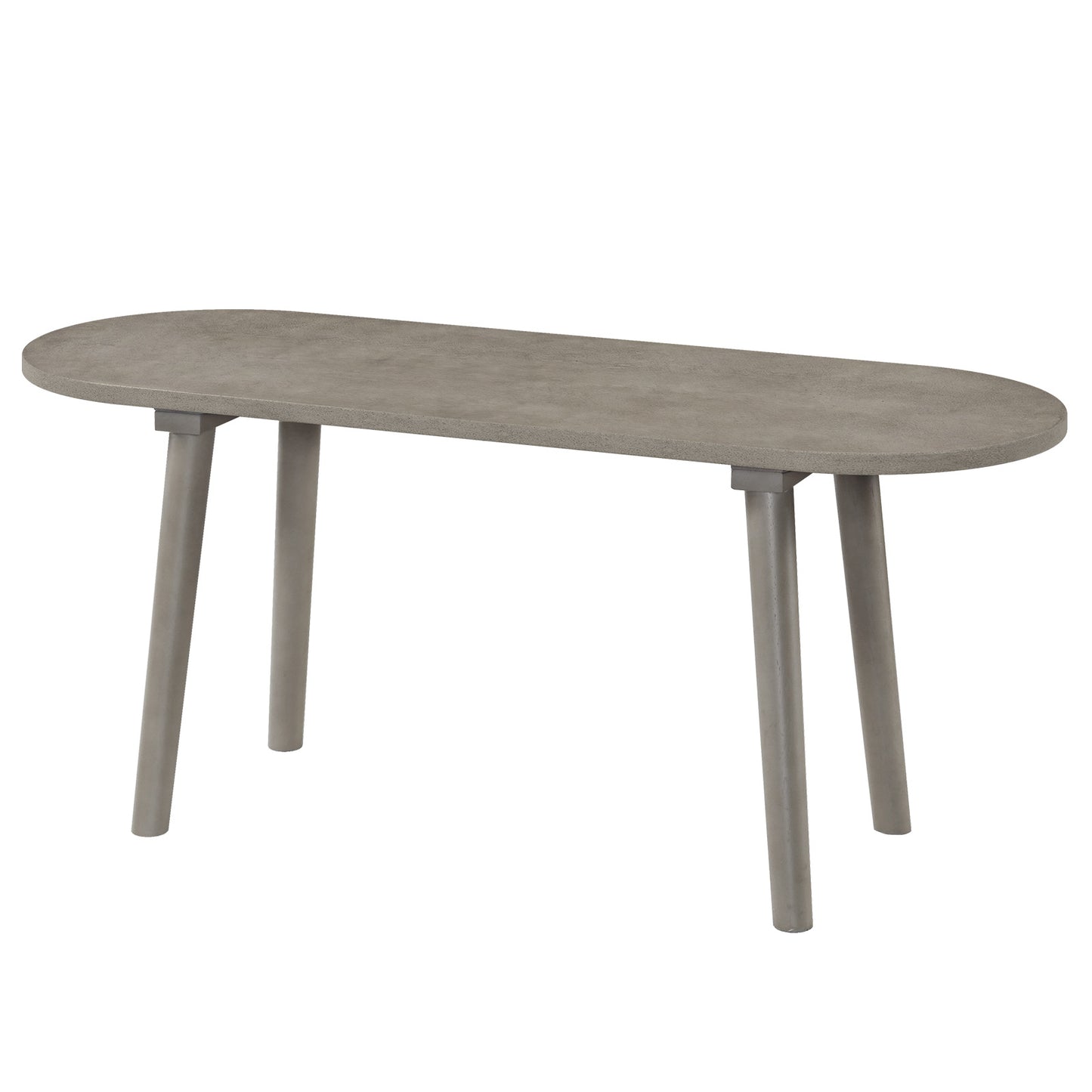 43-Inch Farmhouse Dining Bench with Rubber Wood Legs - Gray