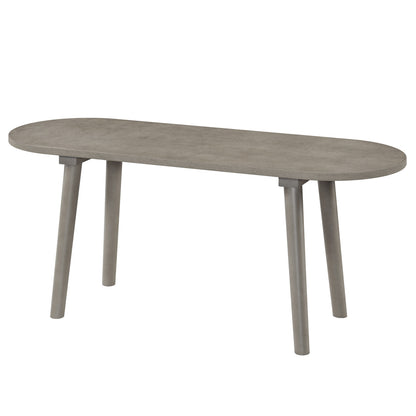 43-Inch Farmhouse Dining Bench with Rubber Wood Legs - Gray