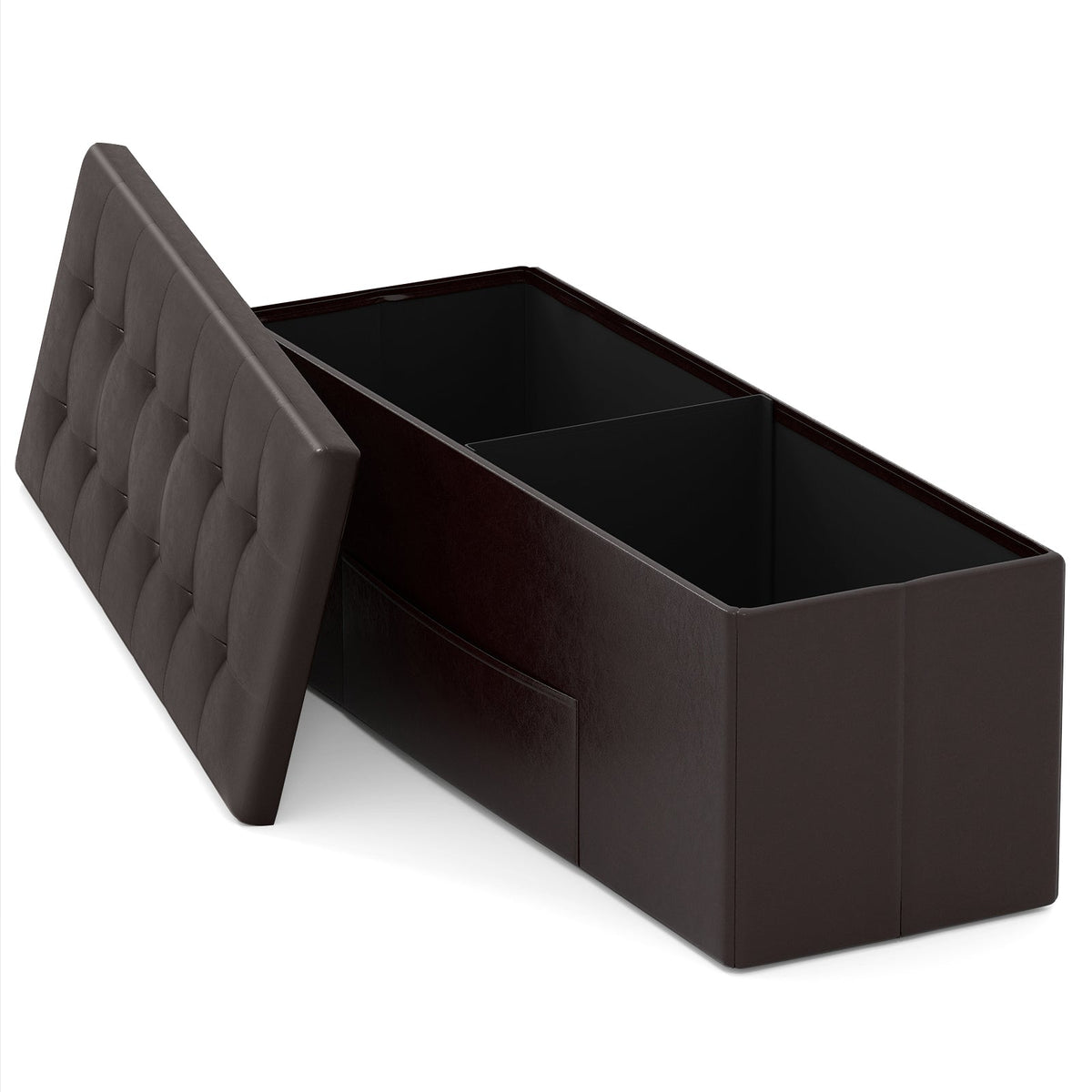 43 Inches Folding Storage Ottoman Bench Foot Rest Stool End of Bed Bench