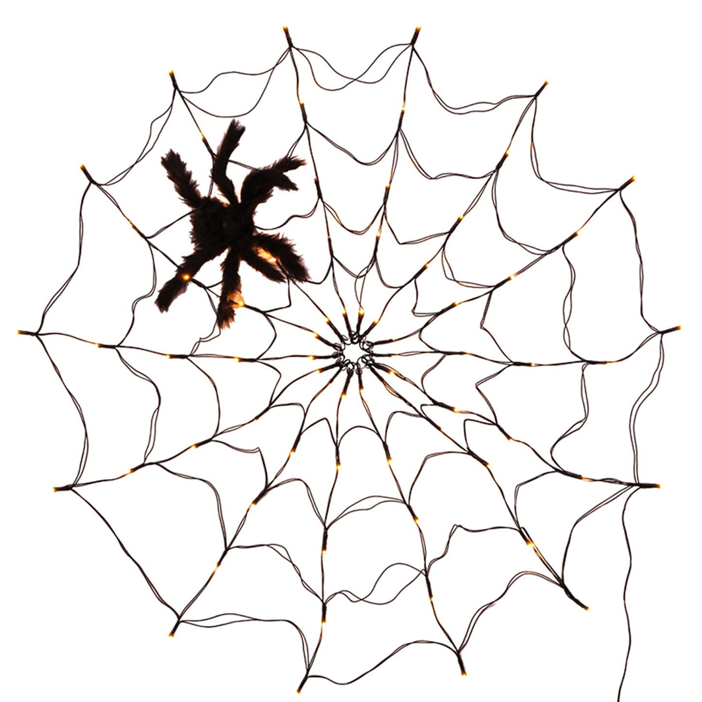 Spider Web Light with Hairy Spider - 70 LED Halloween Decoration