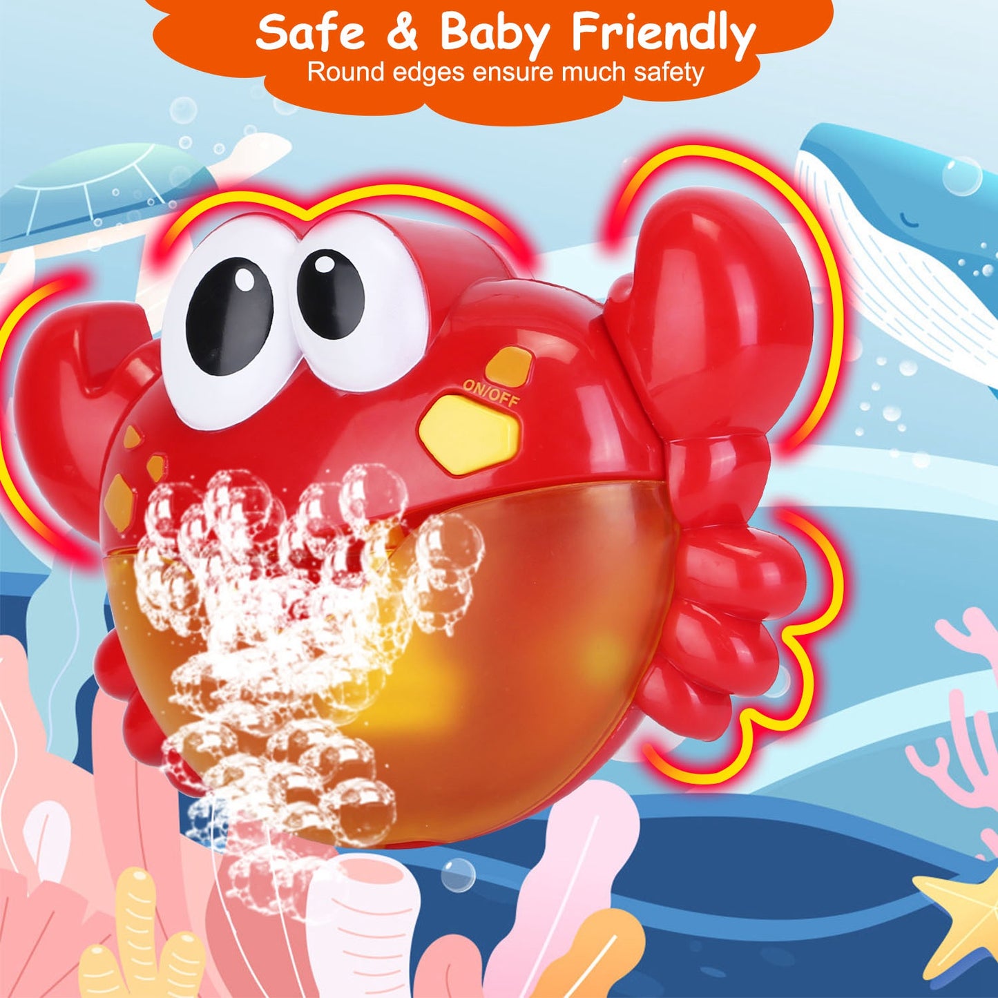 Musical Bubble Bath Maker Toy with Suction Cups for Toddlers