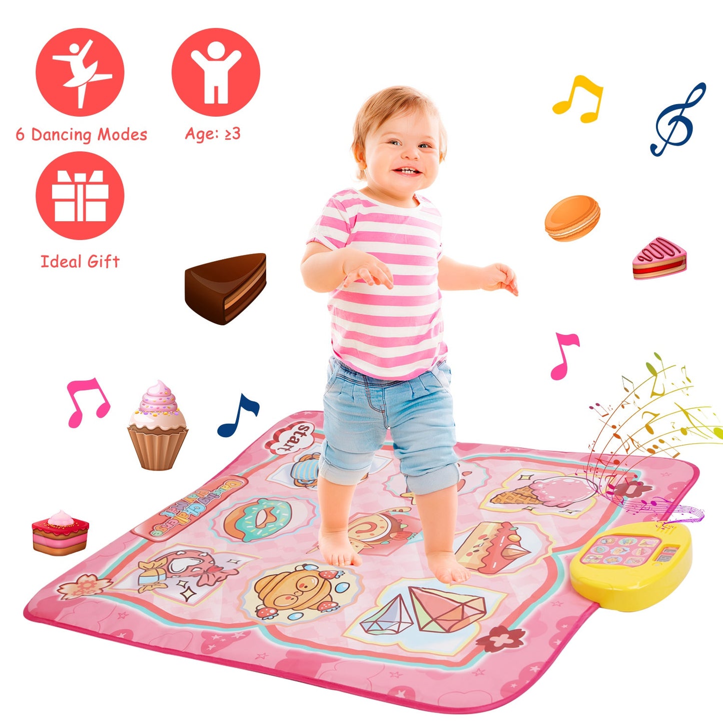 Electronic Music Dance Mat for Kids with 6 Game Modes