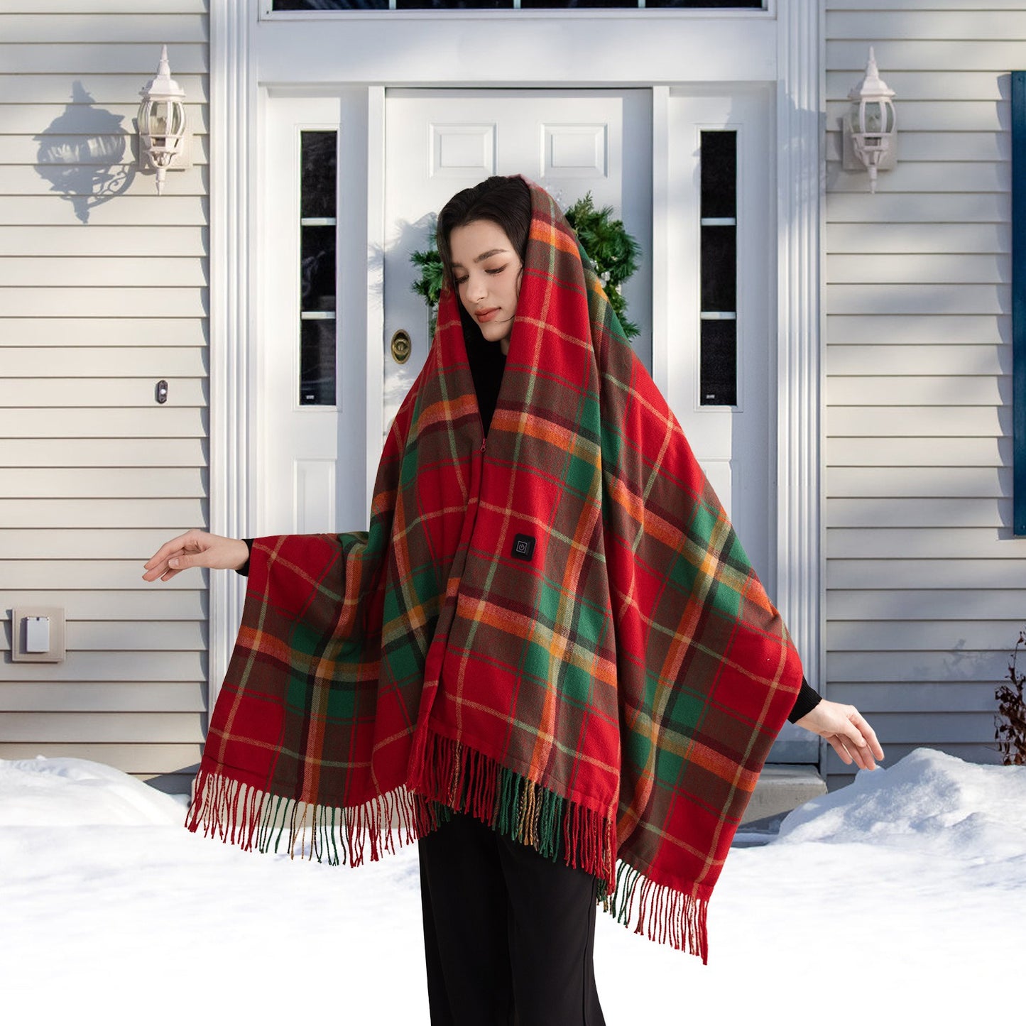 USB Heated Shawl with 3 Heat Levels and Zipper