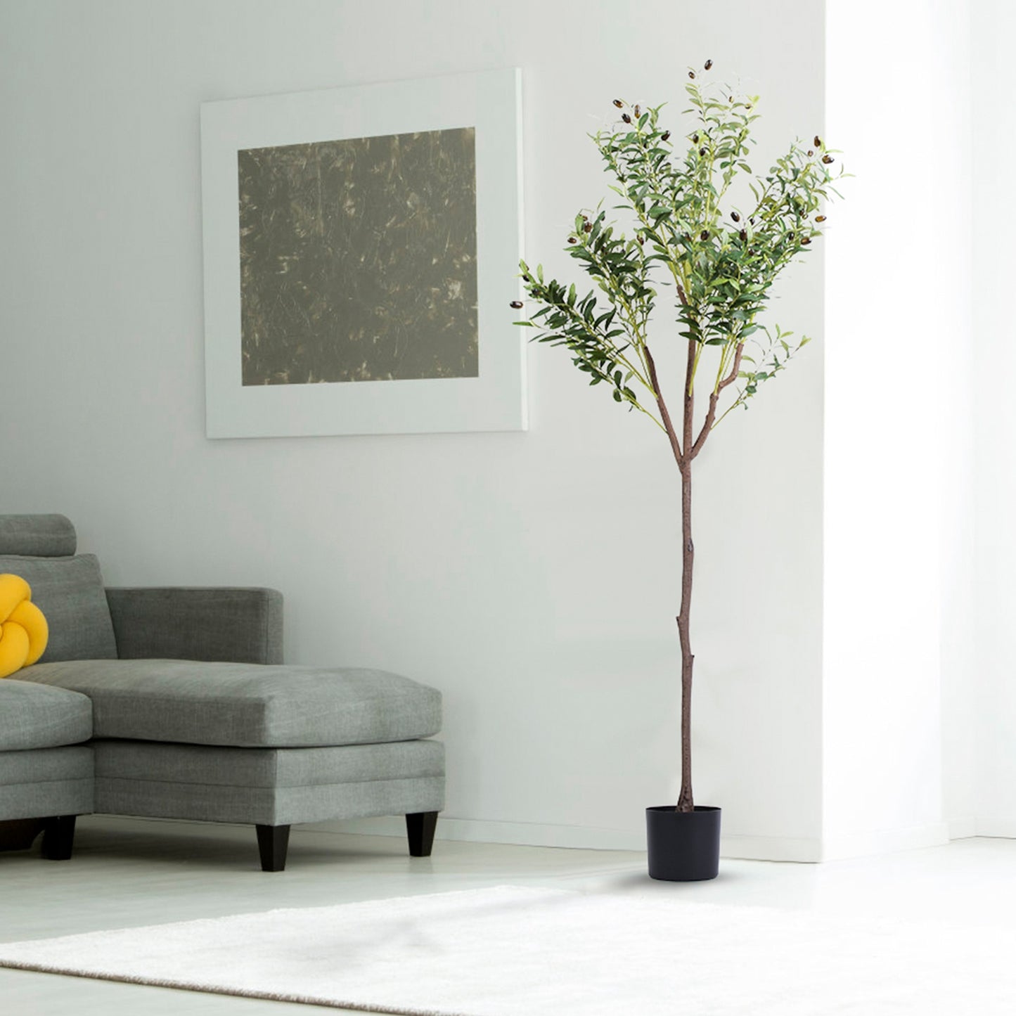 Artificial Olive Tree 5.9ft with Black Planter Pot
