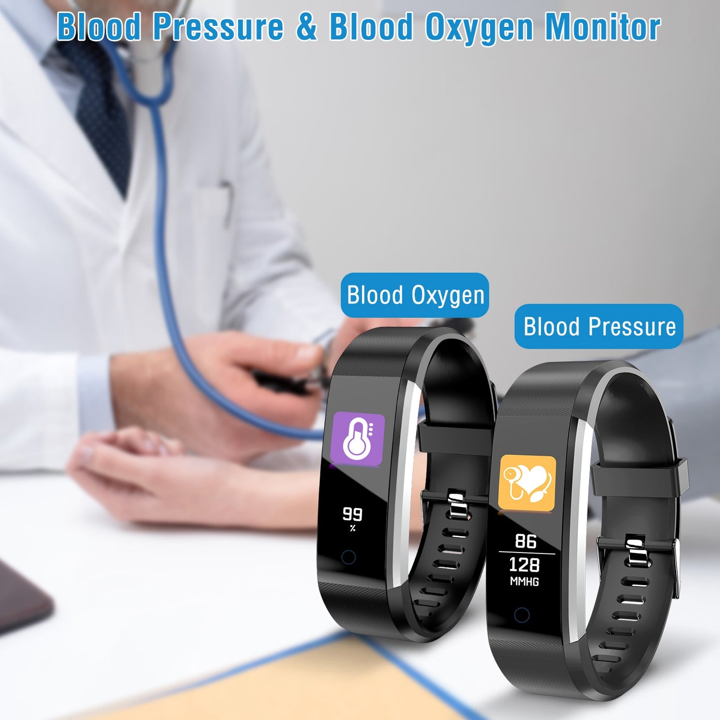 Fitness Tracker with Heart Rate Monitor & Sleep Tracking