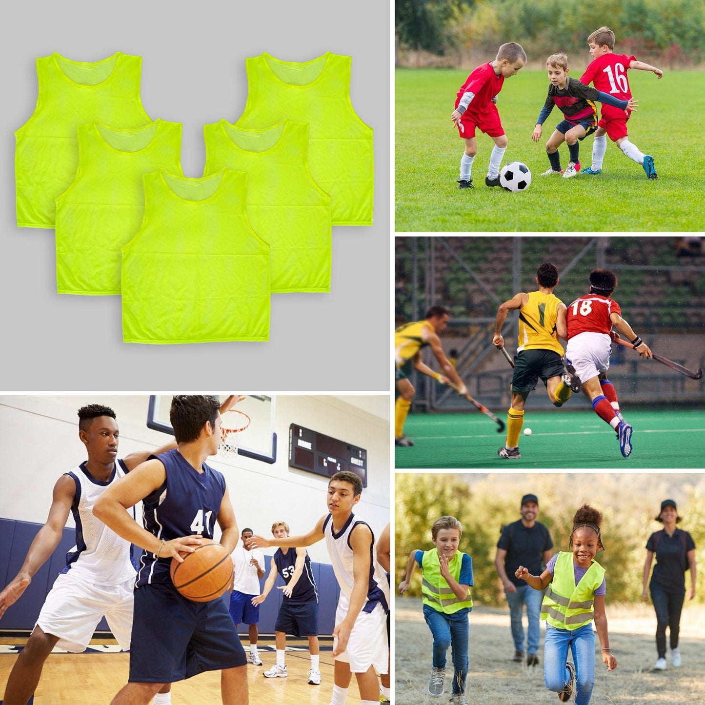 Mesh Scrimmage Vests 5-Pack for Team Sports Training