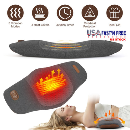 Electric Lumbar Massager Pillow with Heat & Vibration