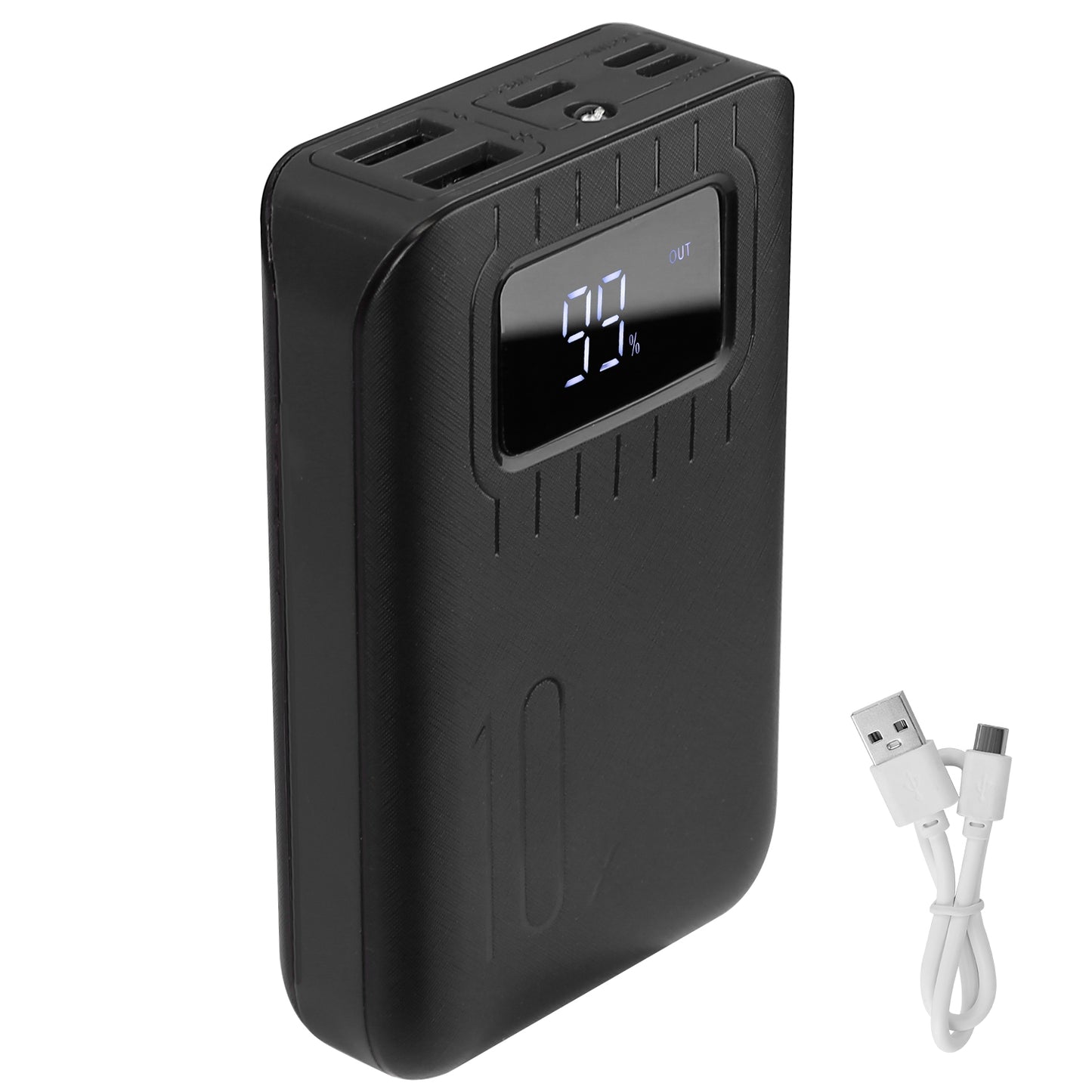 10000mAh Portable Power Bank with Dual USB Ports & LCD Display