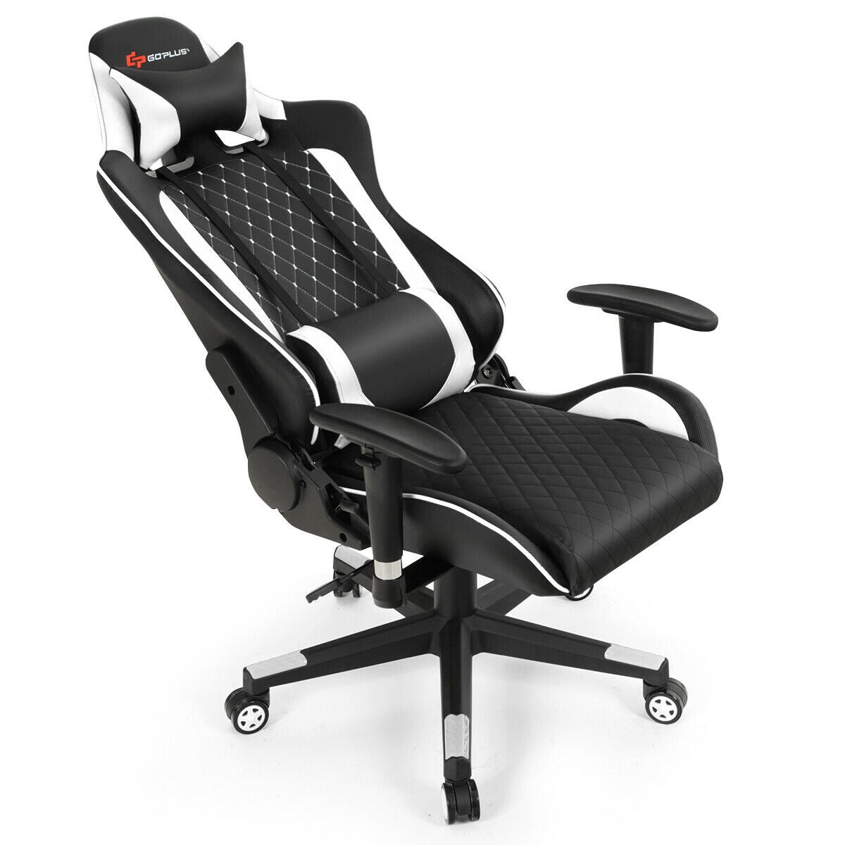Gaming Chair with Massage Lumbar Support and Headrest