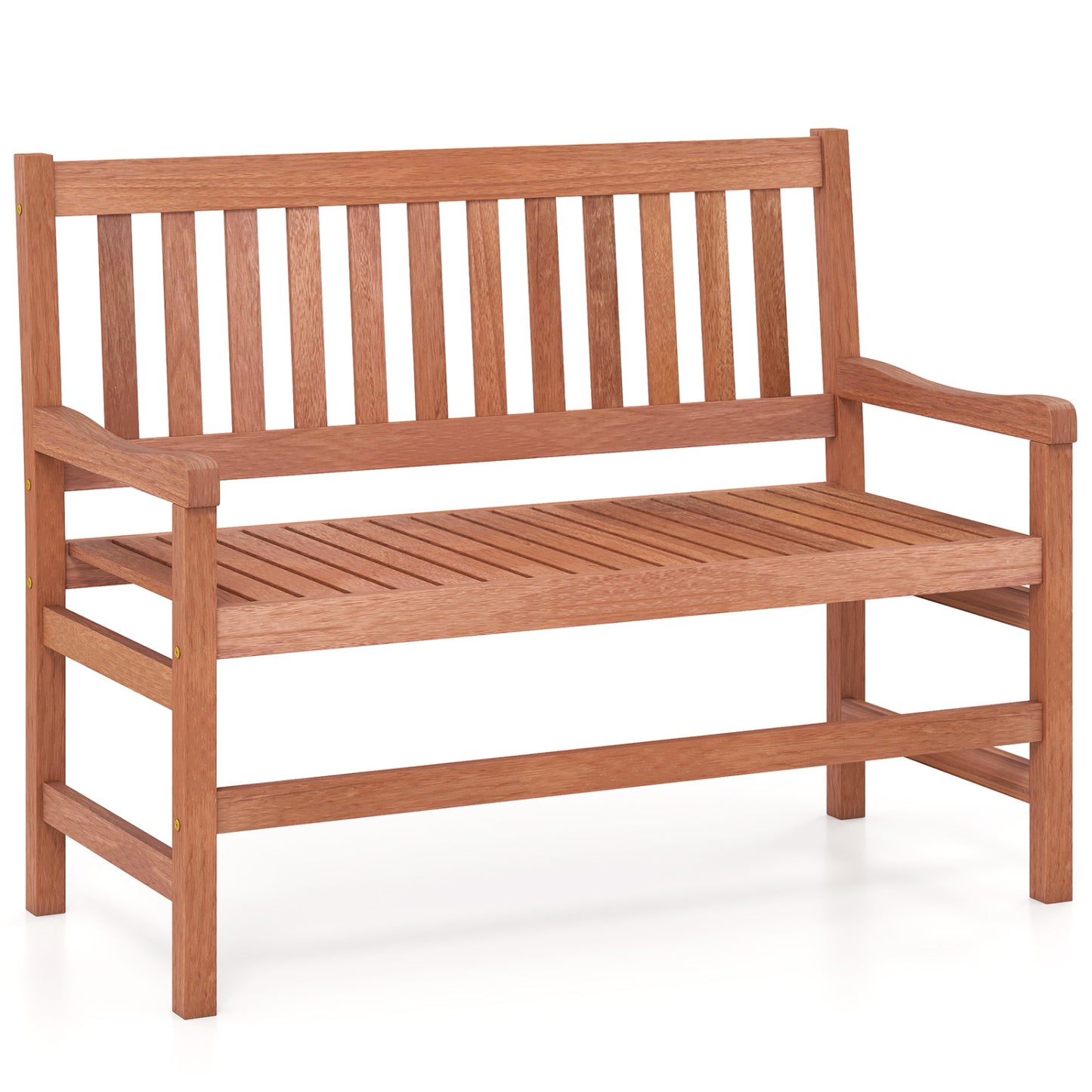 2-Seat Outdoor Loveseat Bench - Solid Wood, 44 Inch