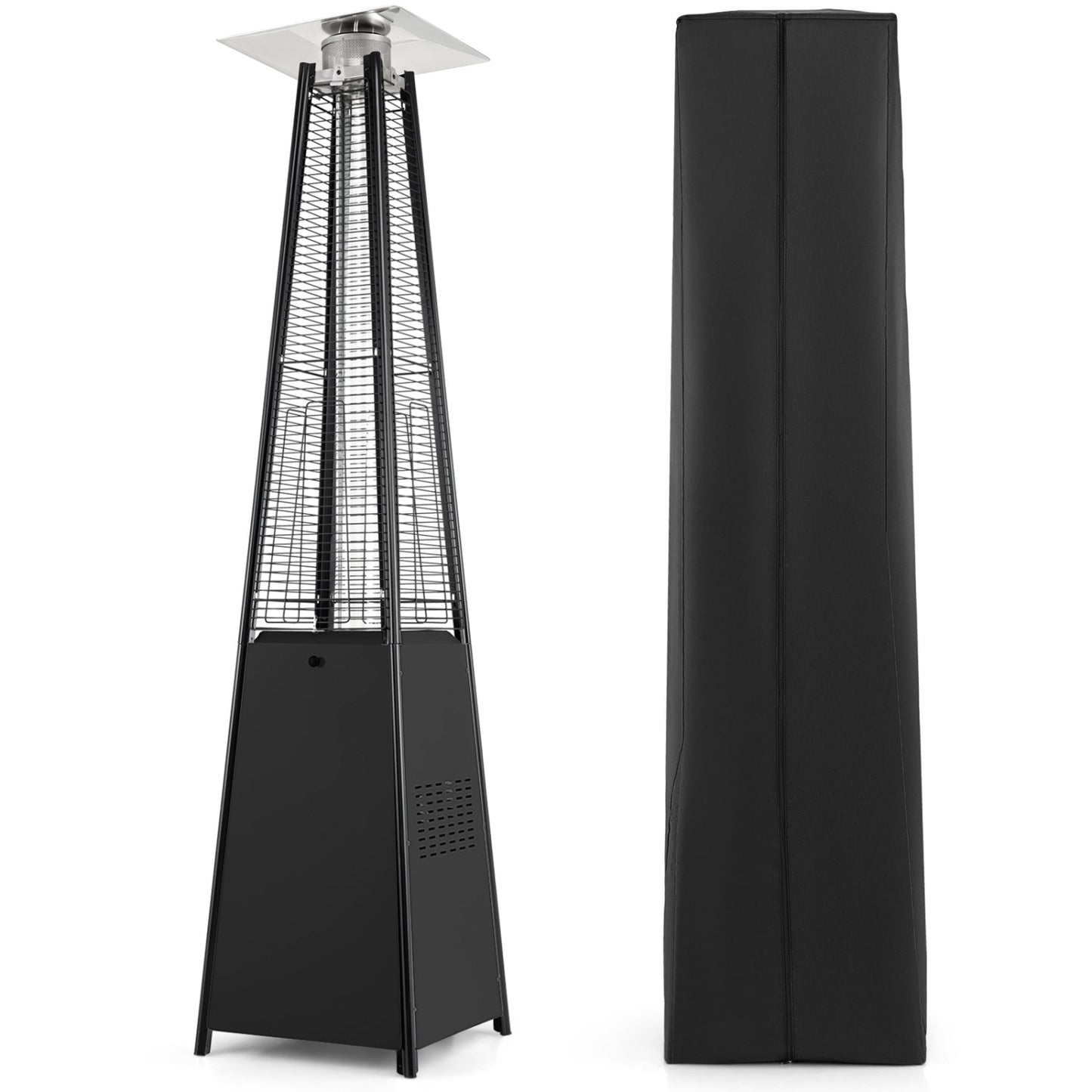 Pyramid Patio Heater 45000 BTU with Cover and Wheels
