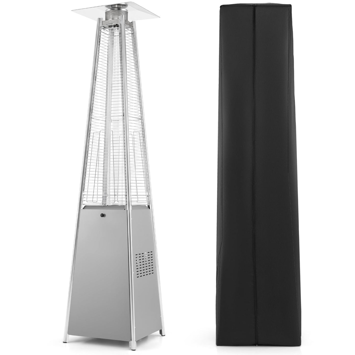 Pyramid Patio Heater 45000 BTU with Cover and Wheels