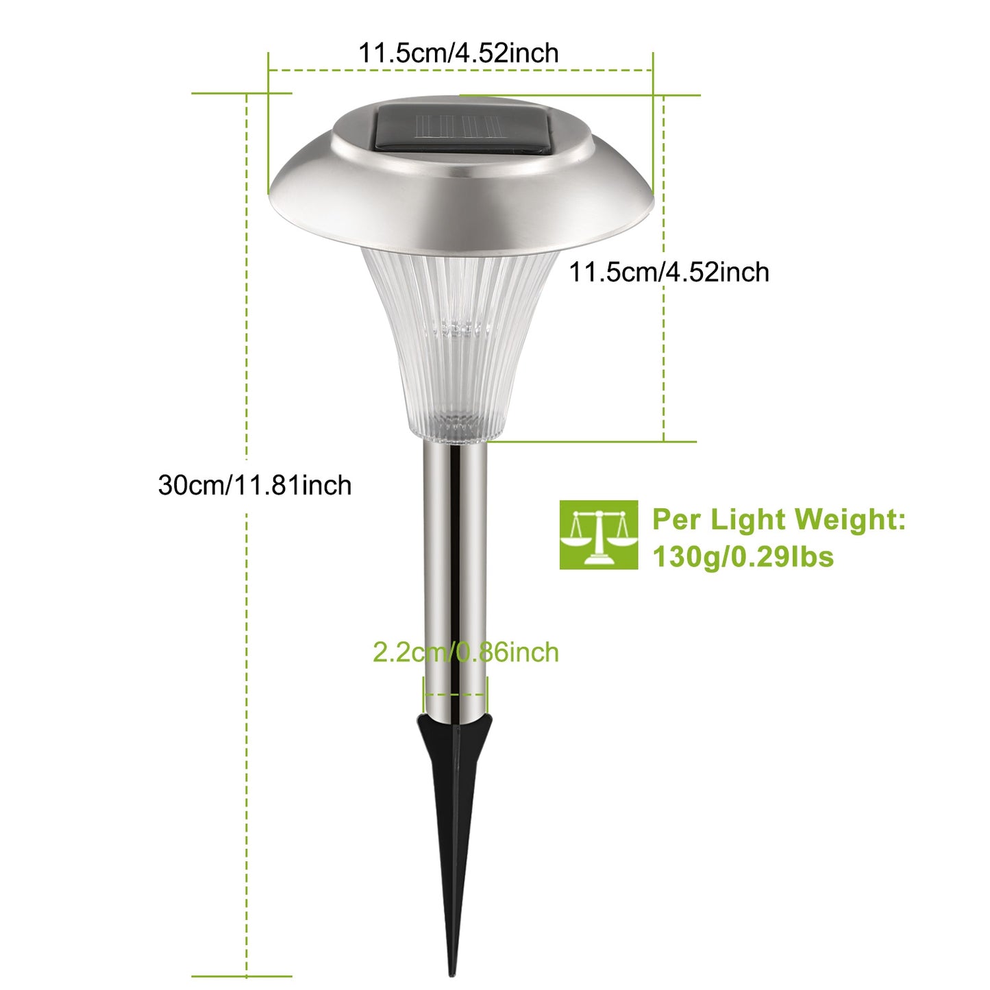 Solar Garden Lights Outdoor 12-Pack Color Changing Pathway
