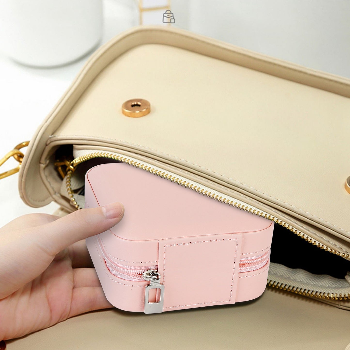 Mini Jewelry Storage Box with Travel Case Organizer