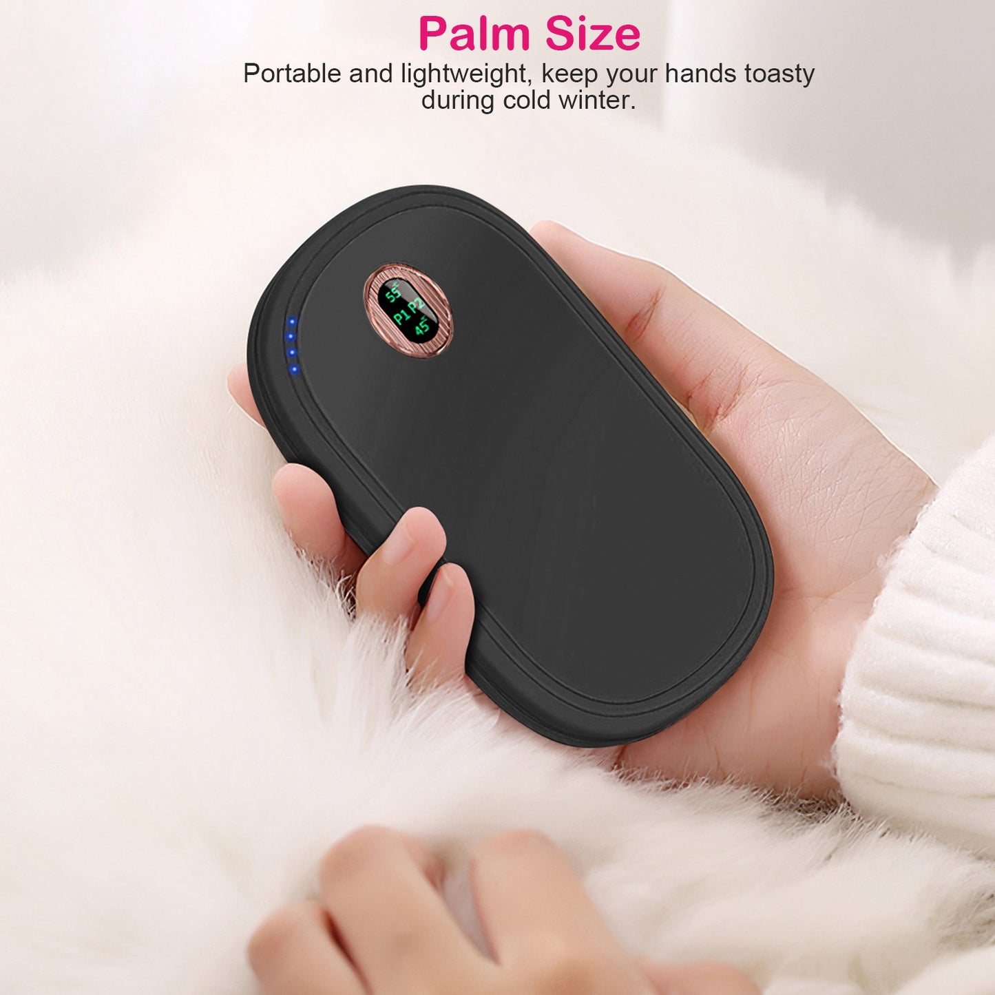 Rechargeable Hand Warmer with Power Bank & Digital Display