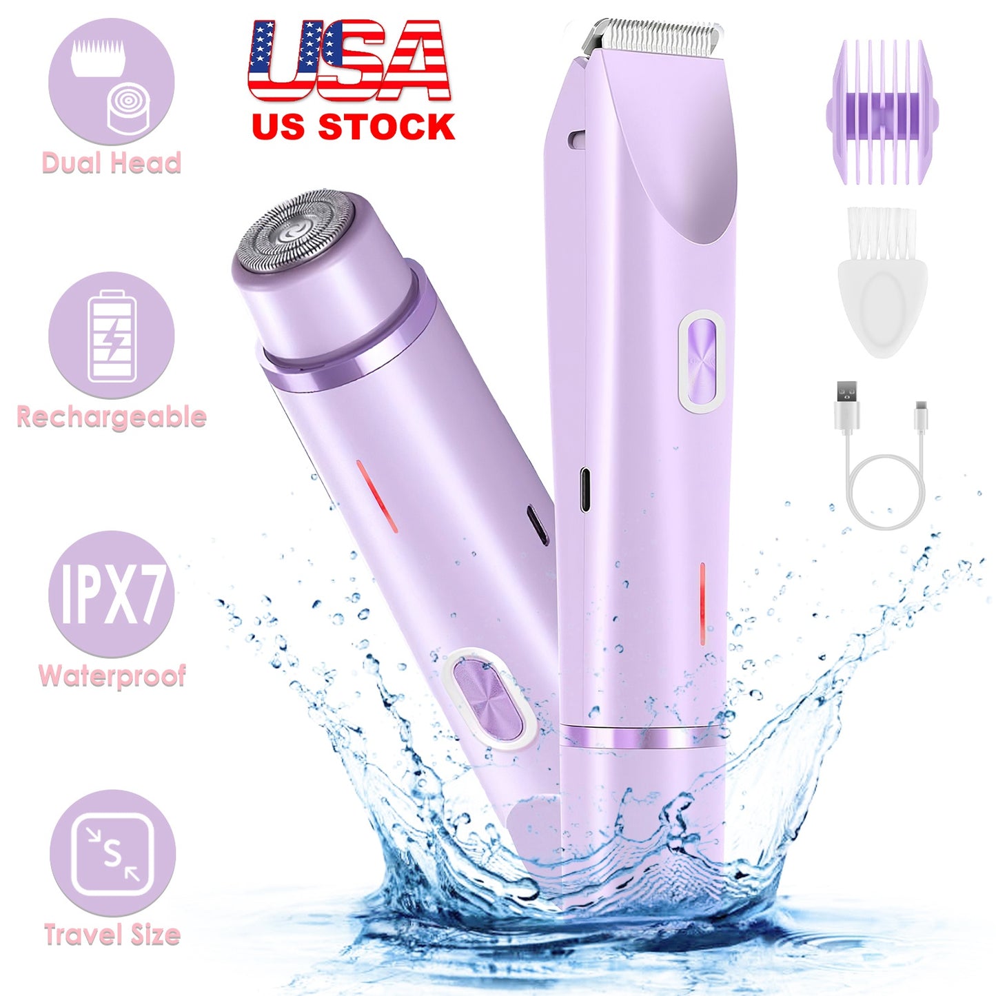 2-in-1 Bikini Trimmer for Women – Cordless & Waterproof