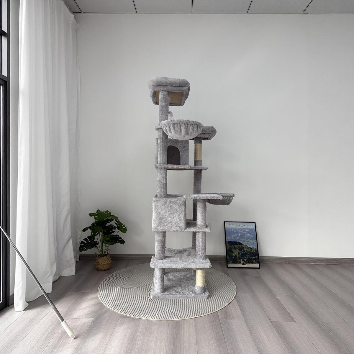 68-Inch Multi-Level Cat Tree with Hammocks & Scratching Posts