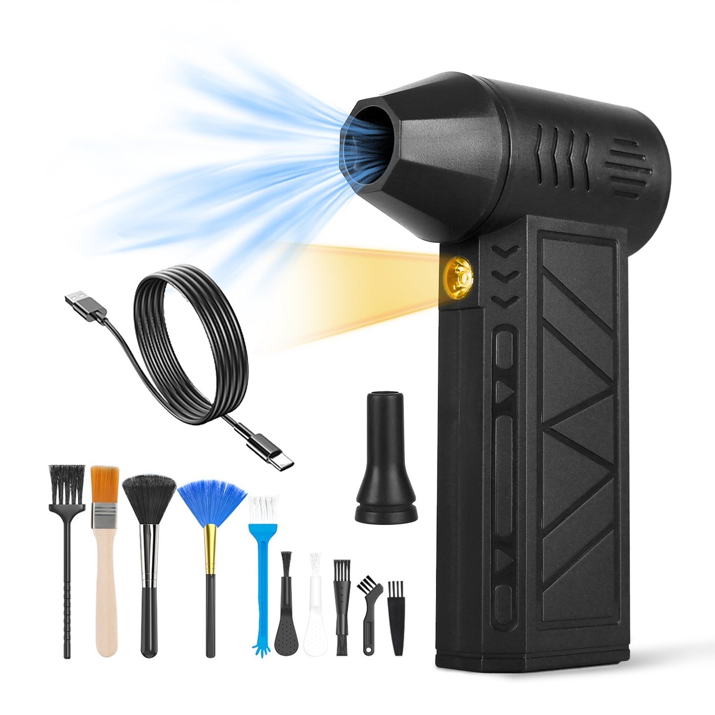 Compressed Air Duster with LED Light – 150000RPM Cordless