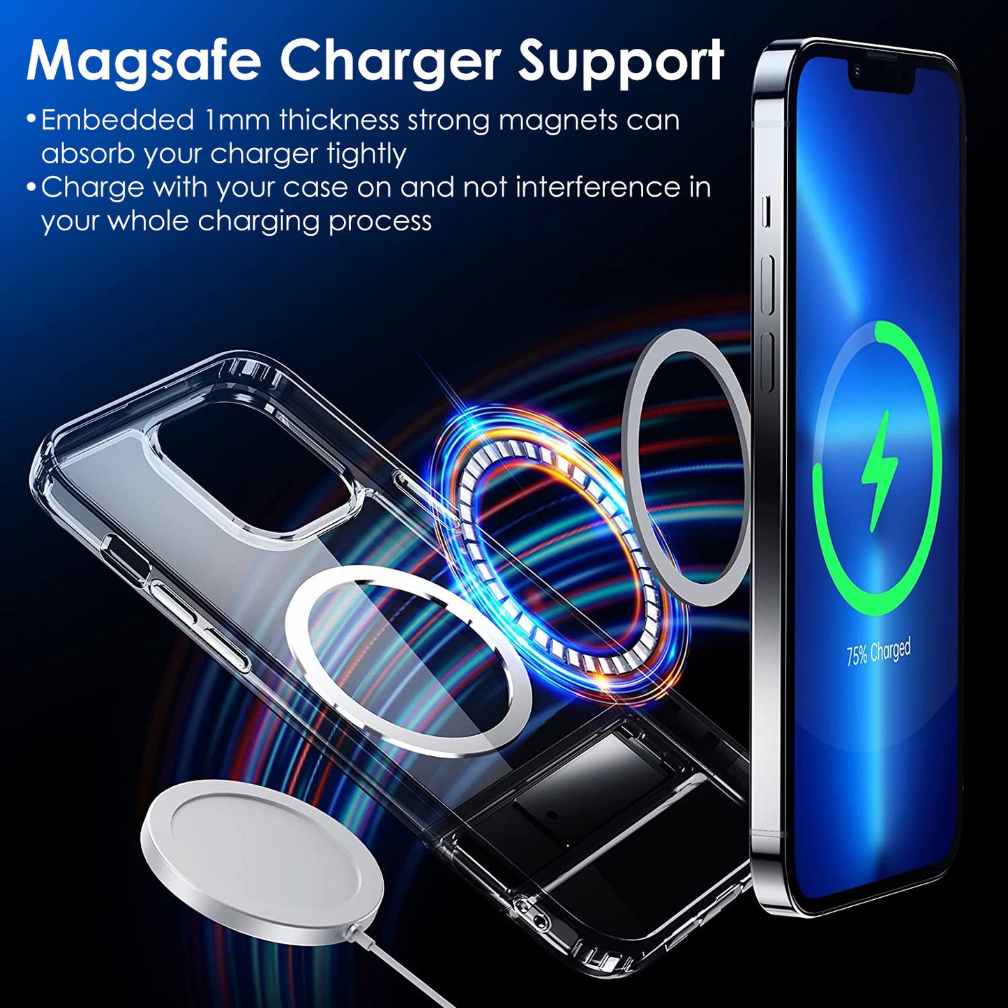 MagSafe Clear Case with Metal Kickstand for iPhone 13/14