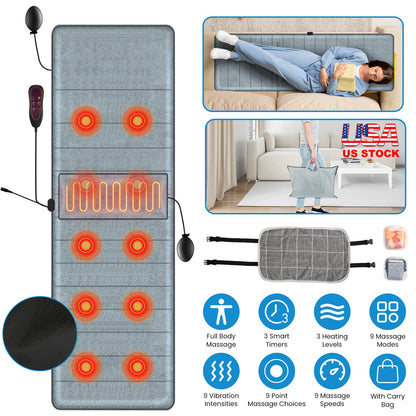 Full Body Electric Massage Mat with Heat and Vibration