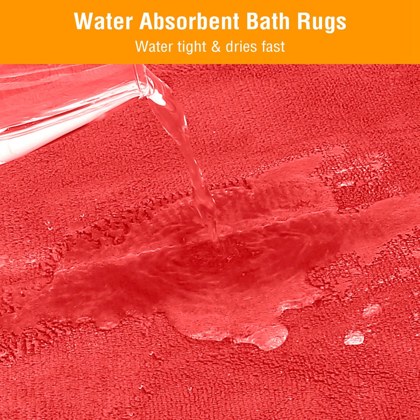 Bathroom Rug Set 3-Piece Plush Memory Foam Non-Slip
