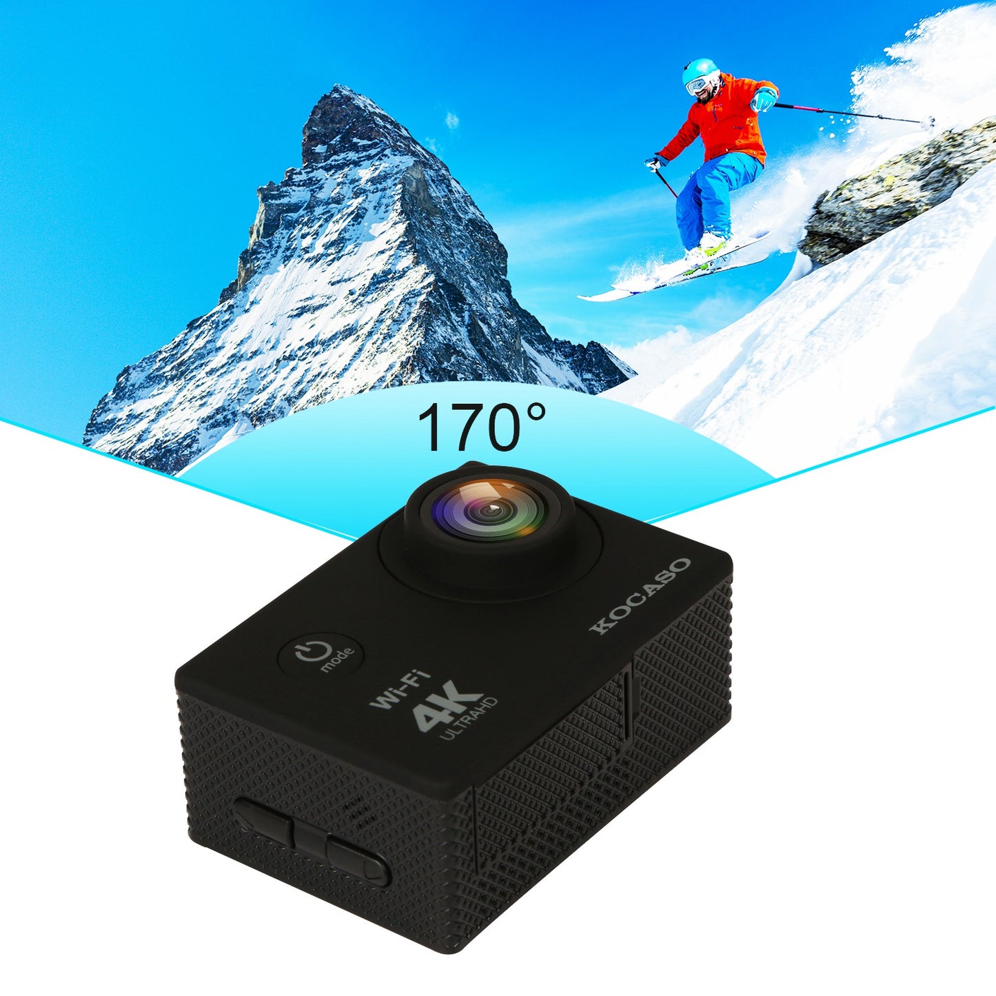 4K Action Camera with 170° Wide Angle Lens and WiFi