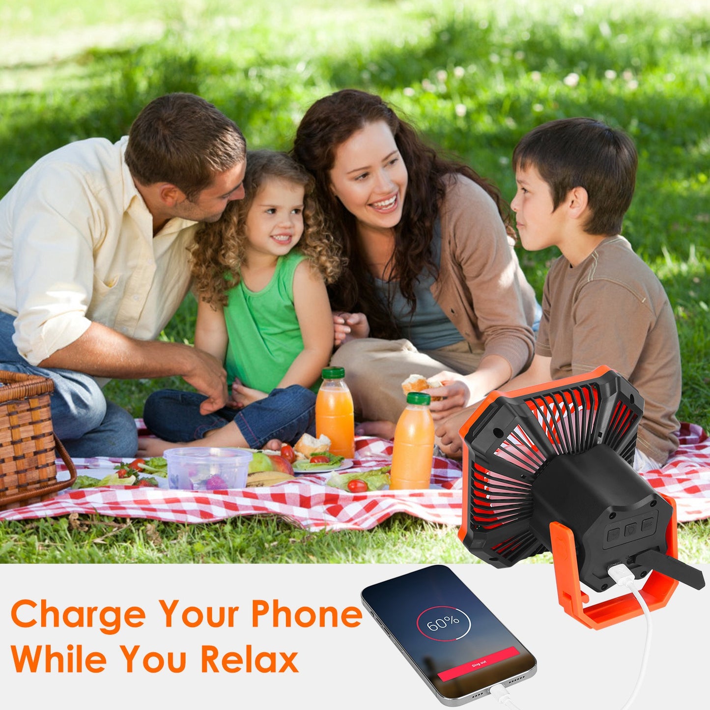 Camping Lantern Fan with 10000mAh Power Bank & Remote