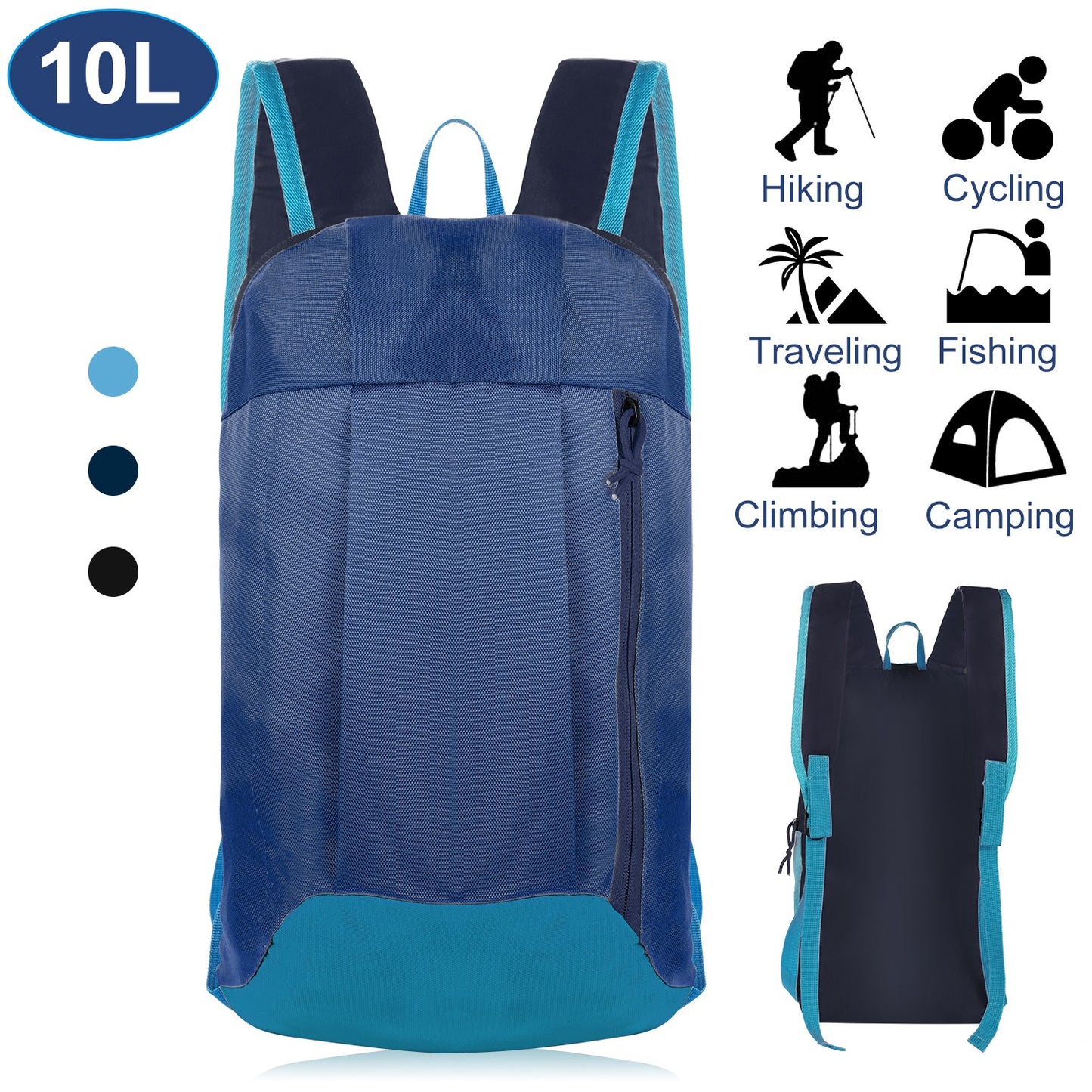 10L Waterproof Daypack for Hiking, Cycling & Travel