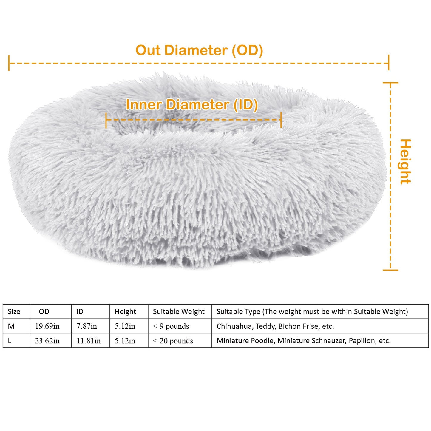 Plush Pet Bed with Raised Rim for Small Dogs & Cats