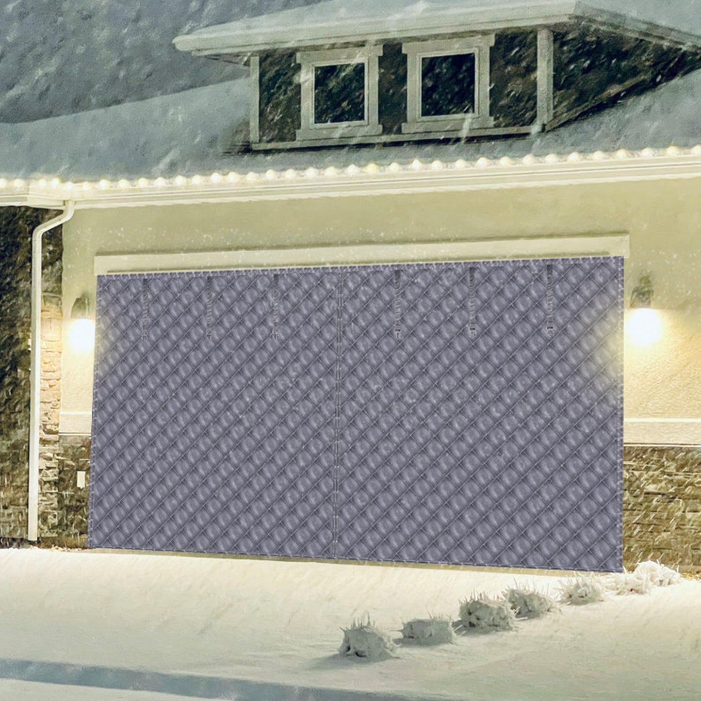 Magnetic Thermal Insulated Garage Door Curtain 16x7 FT