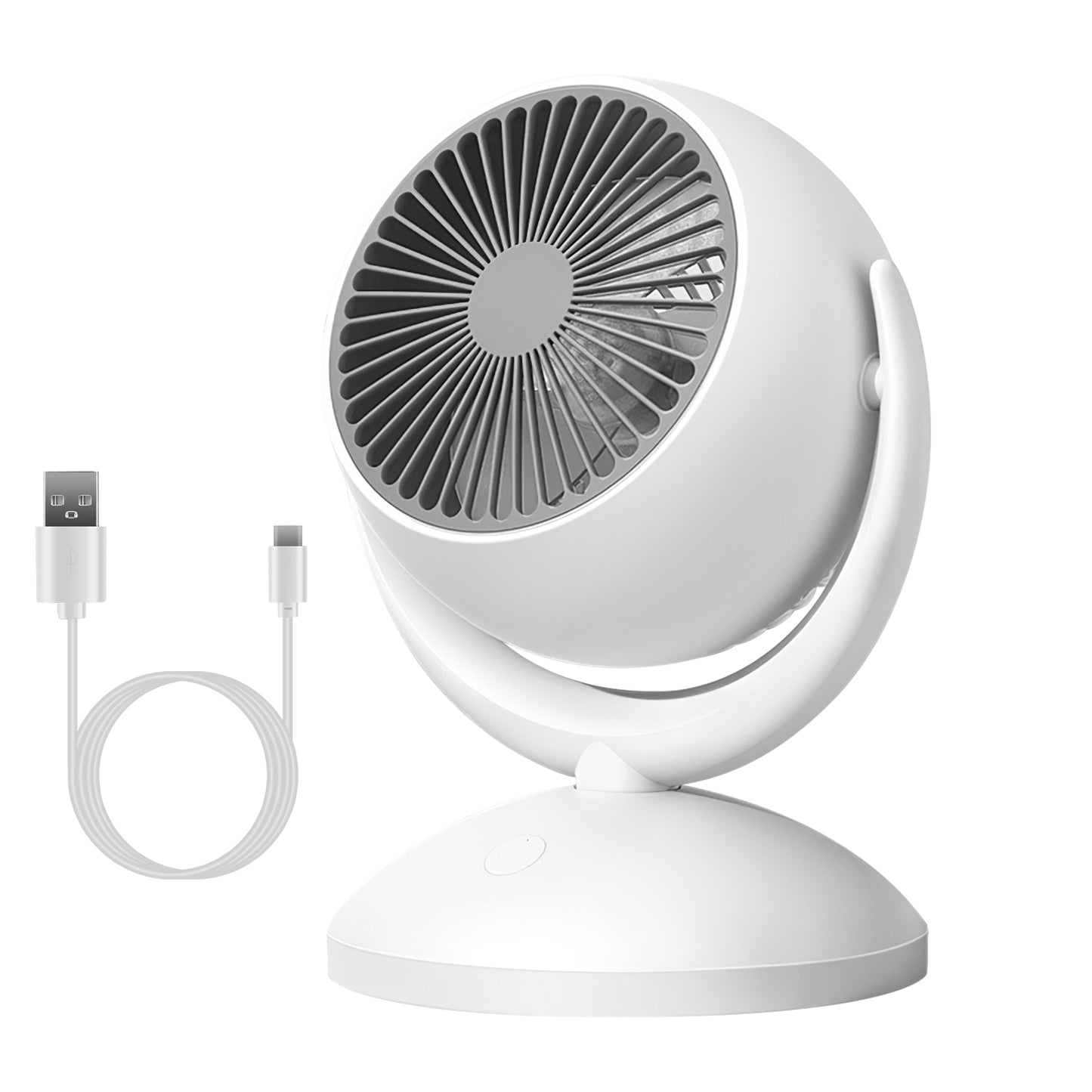 Rechargeable Desk Fan with 4 Speeds and Auto Oscillation