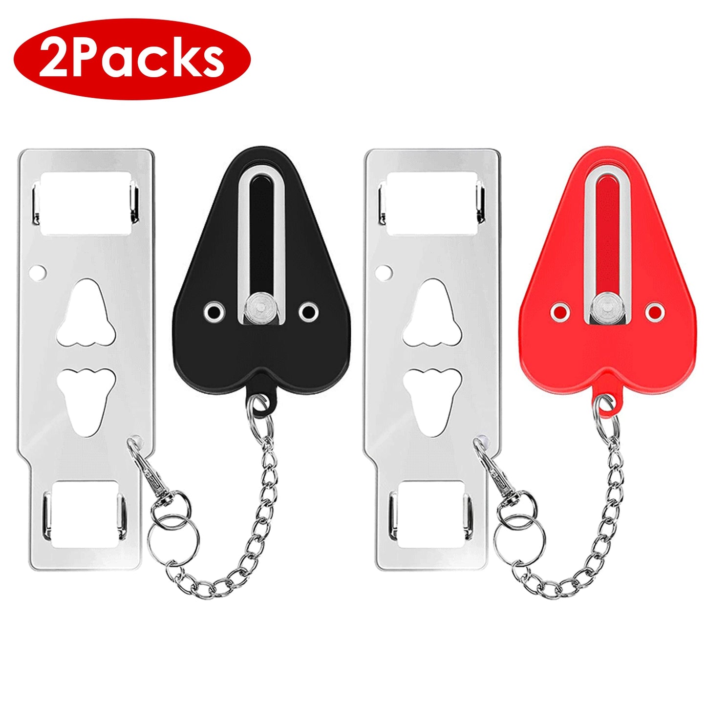 Portable Travel Door Lock with Security Latch - 2 Pack