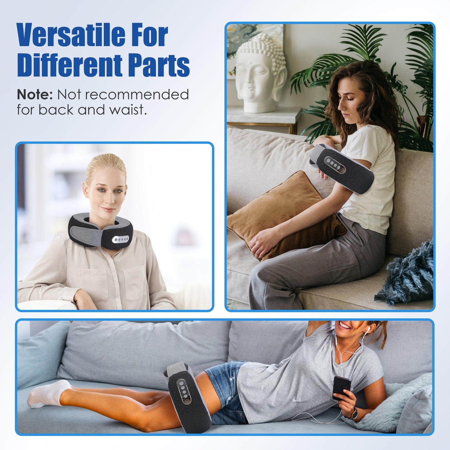 Neck Massager Pillow with Heat & Memory Foam Travel Support