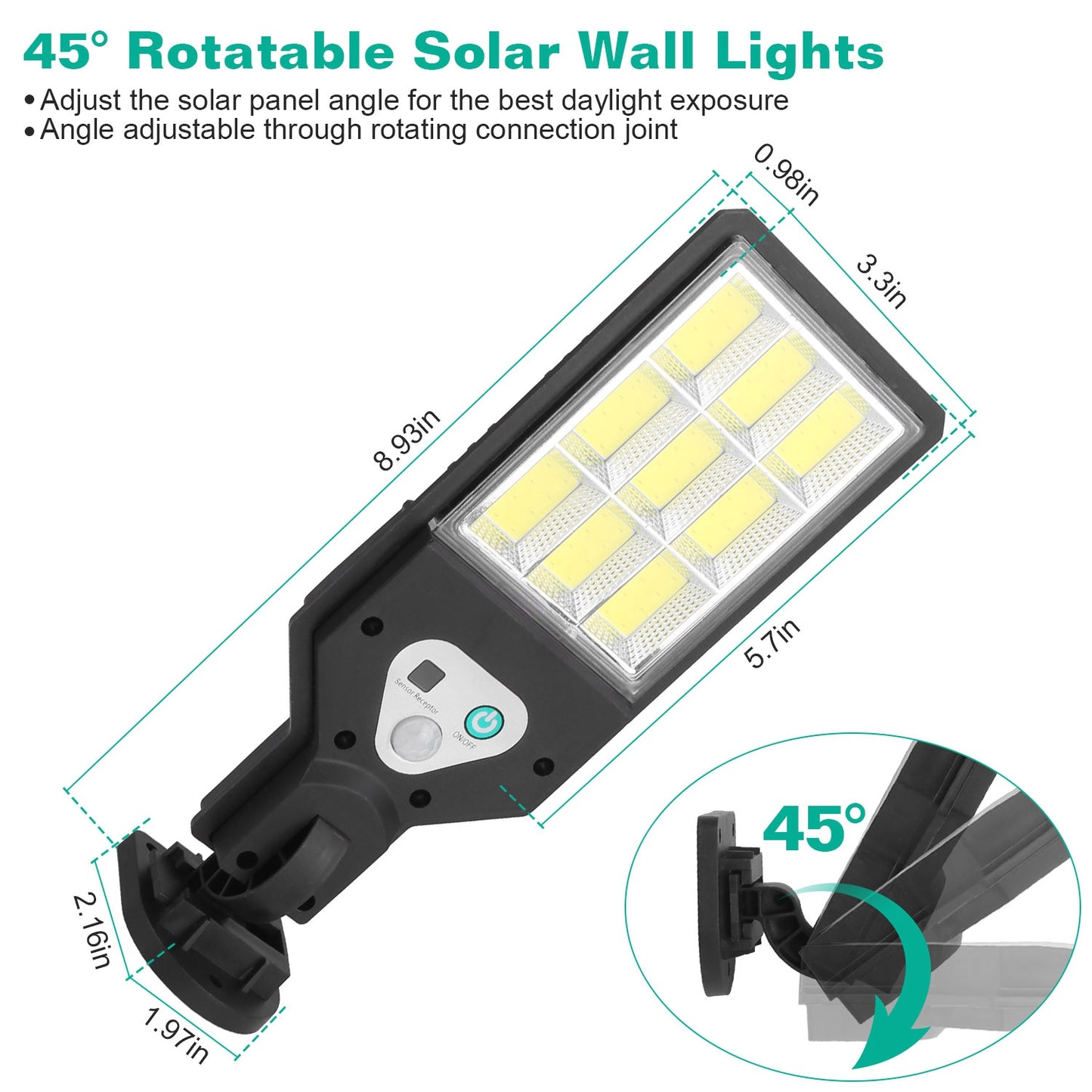 Solar Wall Light with Motion Sensor and Remote Control