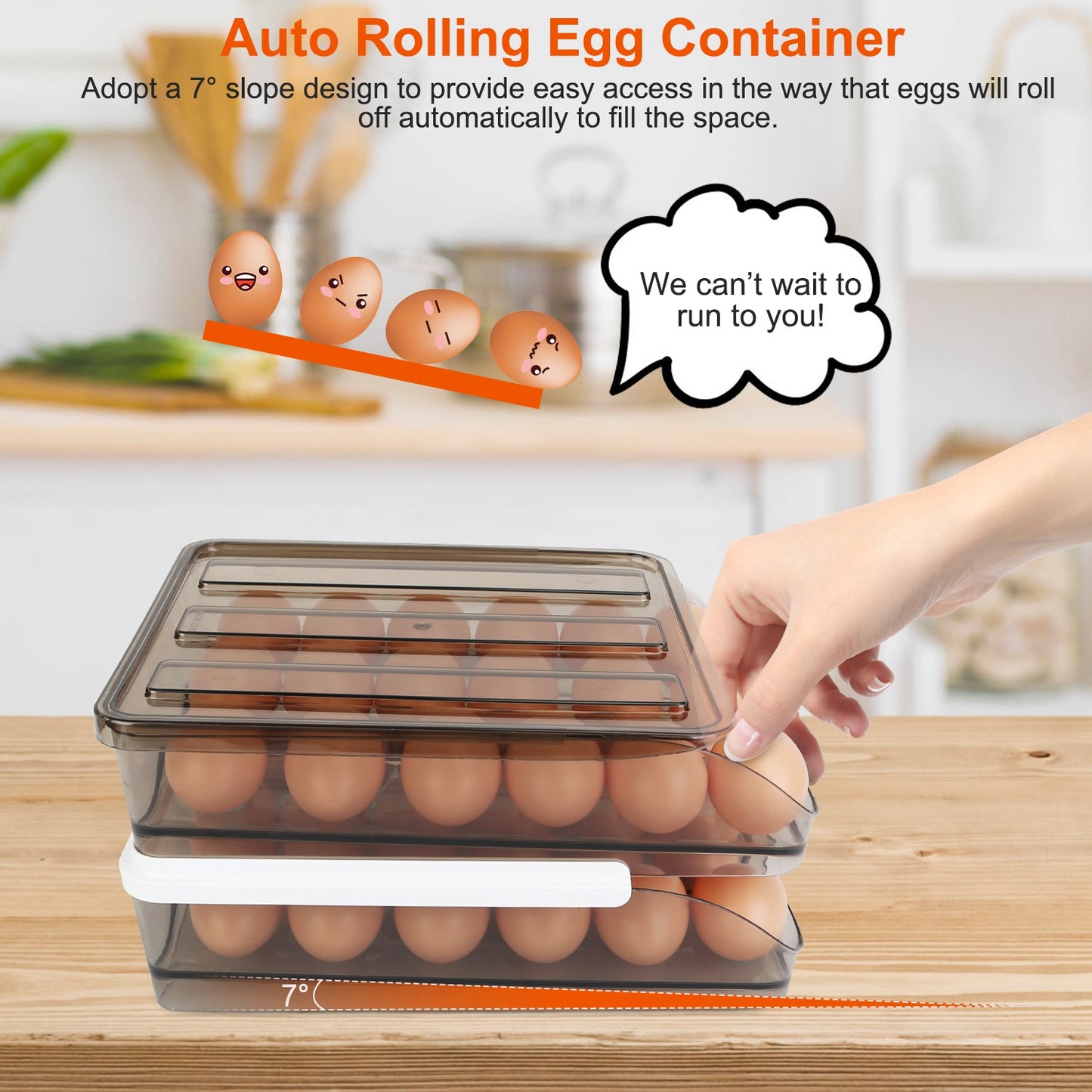 Egg Storage Container for Refrigerator - 36 Egg Capacity