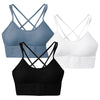 3-Pack Cross Back Strappy Fitness Sports Bra