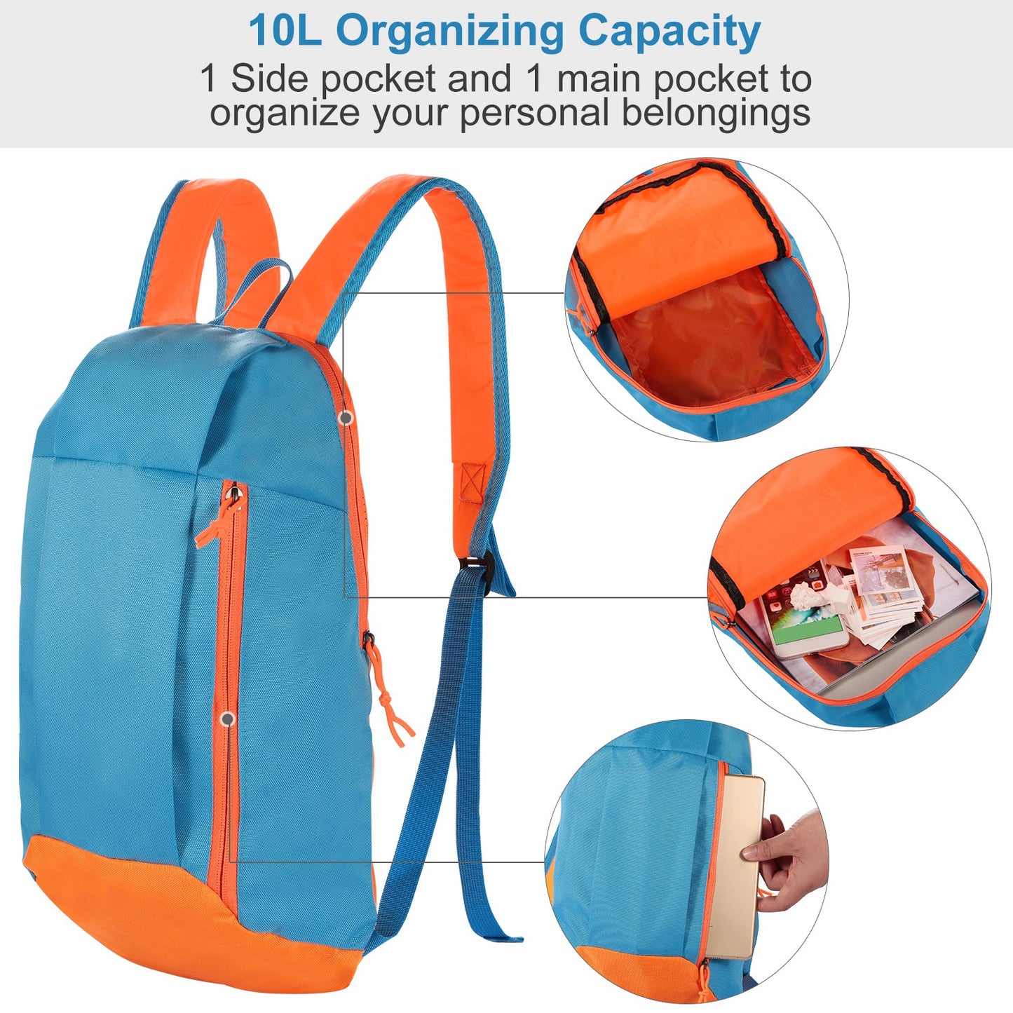10L Waterproof Daypack for Hiking, Cycling & Travel