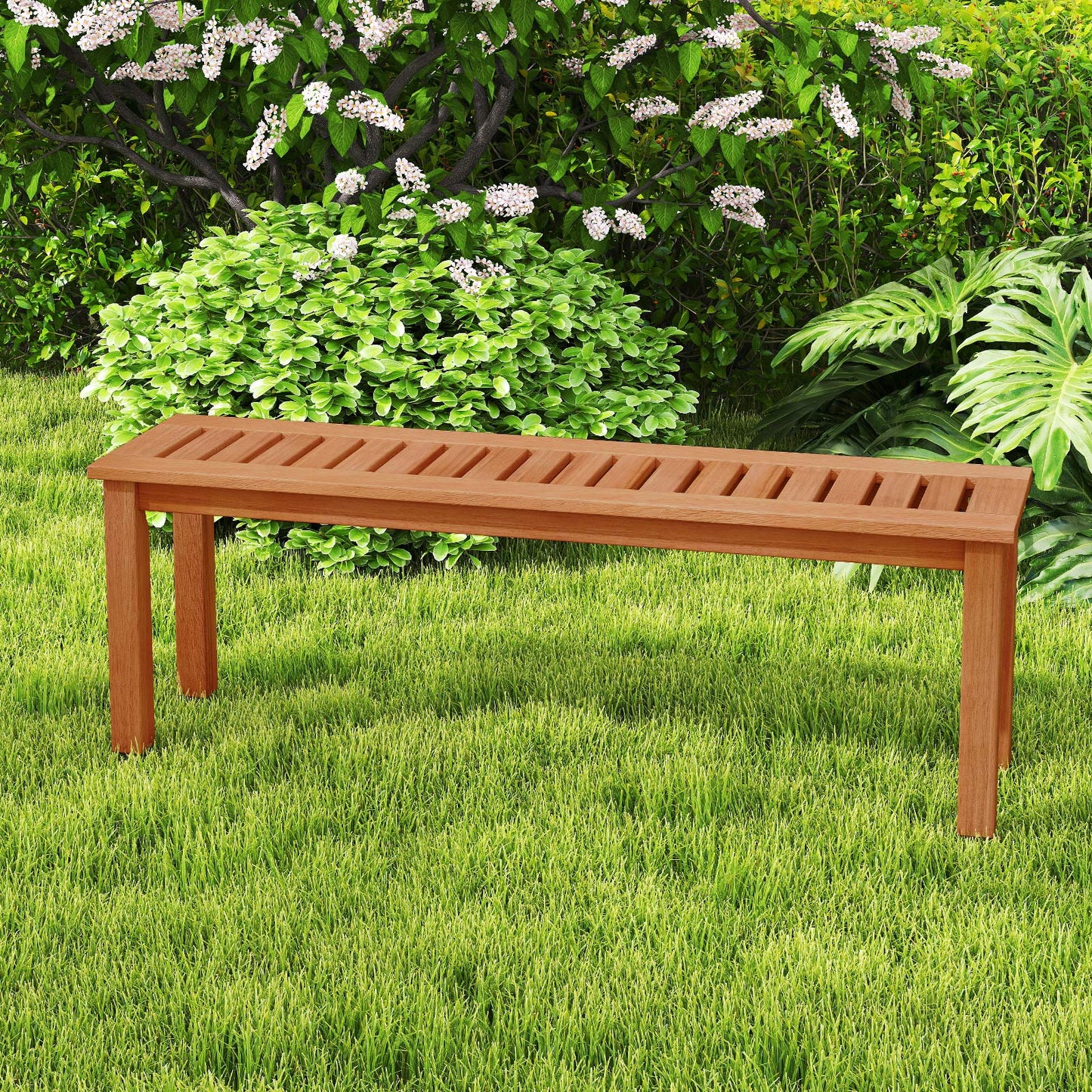 47-Inch Solid Wood Patio Bench for 2 People