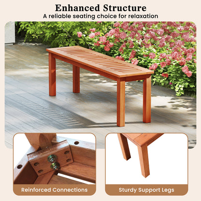 47-Inch Solid Wood Patio Bench for 2 People