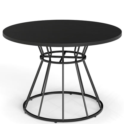 47 Inches Round Dining Table for 4 Farmhouse Kitchen Table with Wooden Tabletop